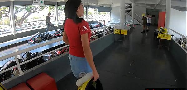  Sex with big tits amateur Asian teen after go karting